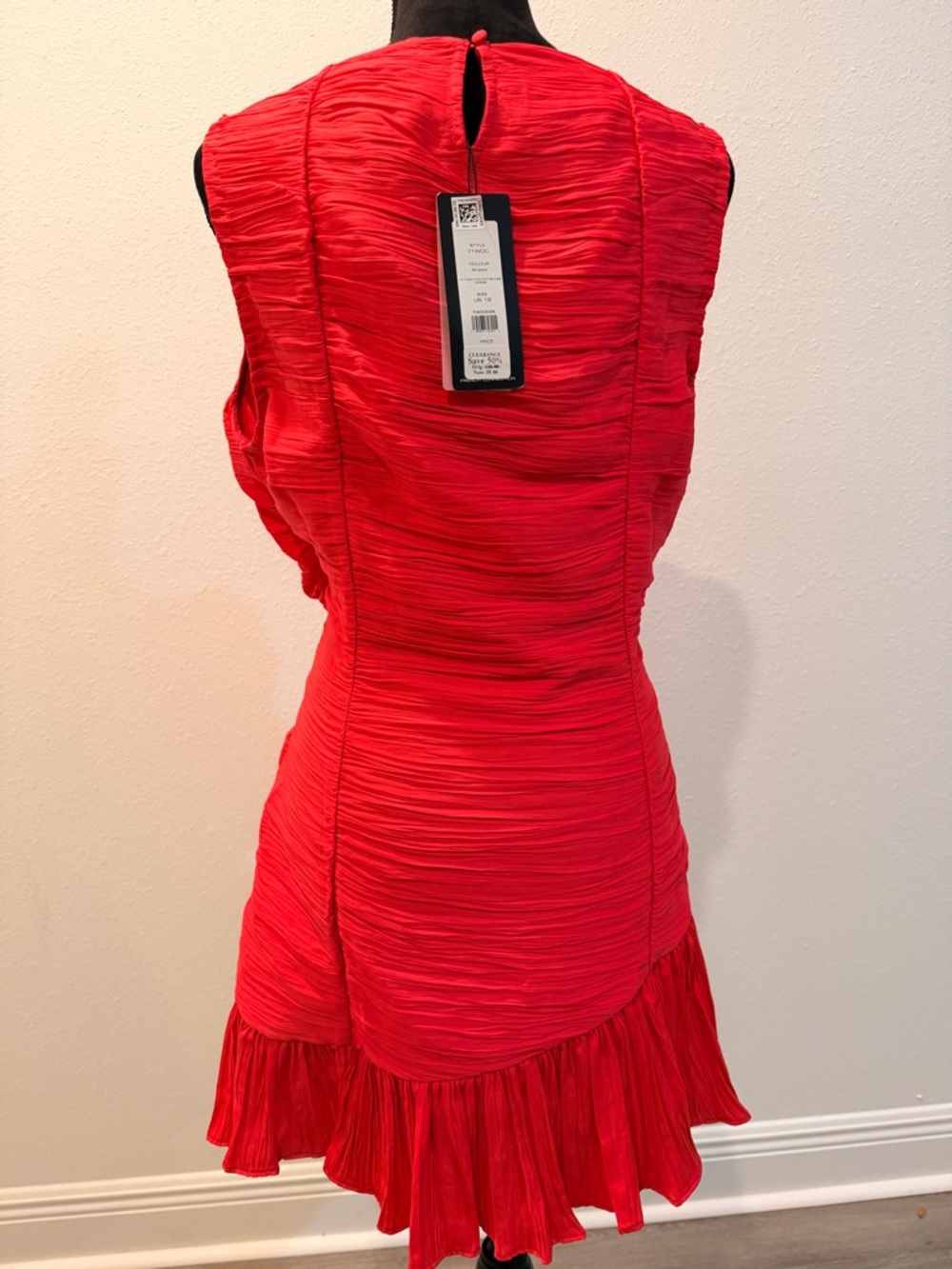 French Connection Red Ruched Mini Dress - Picture 4 of 6